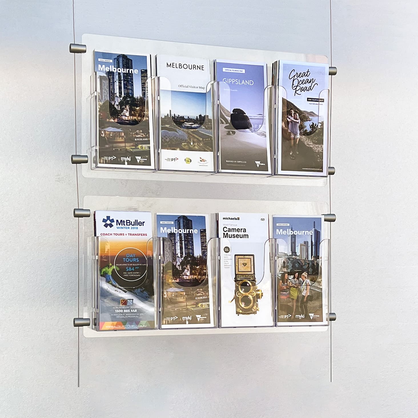 Cable Suspended Brochure Displays